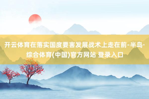 开云体育在落实国度要害发展战术上走在前-半岛·综合体育(中国)官方网站 登录入口