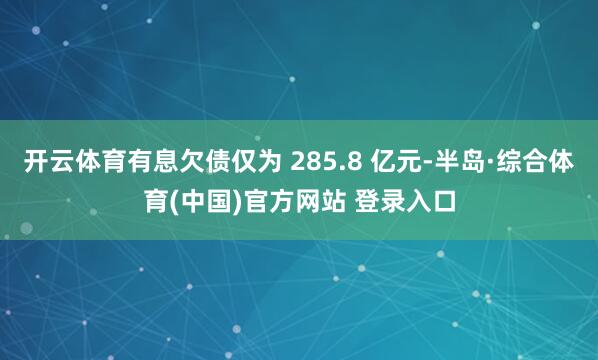 开云体育有息欠债仅为 285.8 亿元-半岛·综合体育(中国)官方网站 登录入口