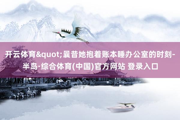 开云体育"曩昔她抱着账本睡办公室的时刻-半岛·综合体育(中国)官方网站 登录入口