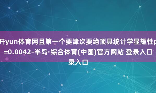开yun体育网且第一个要津次要绝顶具统计学显耀性p=0.0042-半岛·综合体育(中国)官方网站 登录入口