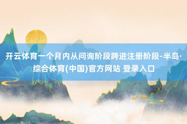 开云体育一个月内从问询阶段跨进注册阶段-半岛·综合体育(中国)官方网站 登录入口